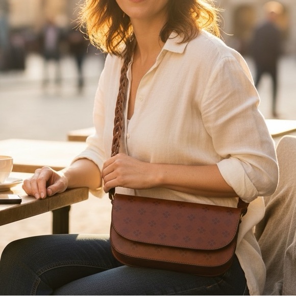 Patricia Nash Chelsea Chainlink Crossbody Signature Floret Print Minimal… - Picture 4 of 13